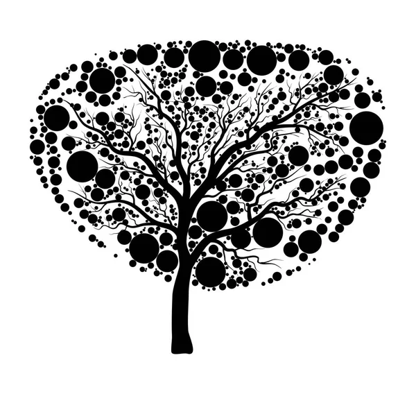 Árbol silueta icono diseño aislado sobre fondo blanco — Vector de stock