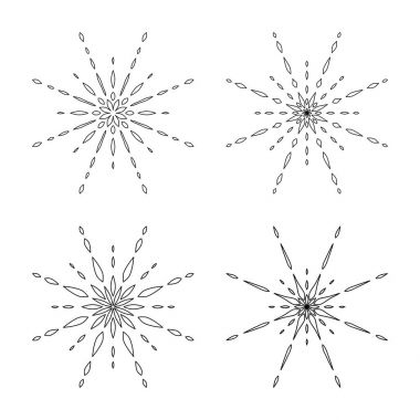 Kar tanesi tasarım üzerinde beyaz bac izole Noel için anahat ayarla