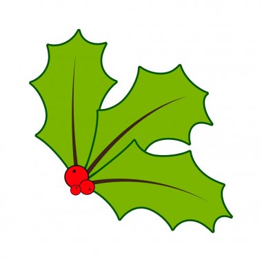 Holly berry beyaz arka plan üzerinde izole Noel için