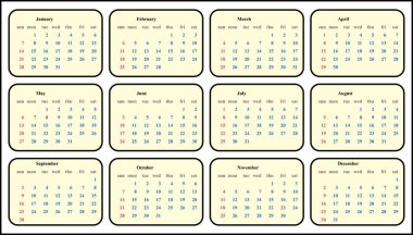 Takvim 2018 şablon basit planlayıcısı vektör tasarımı