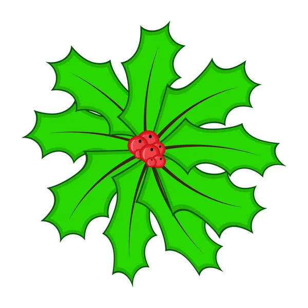 Holly berry karácsonyra elszigetelt fehér background — Stock Vector