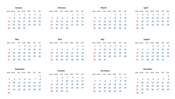 Kalender 2018 sjabloonontwerp eenvoudige planner vector — Stockvector
