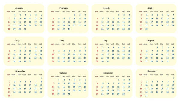 Kalender 2018 mal for enkel prosjektering av vektordesign – stockvektor