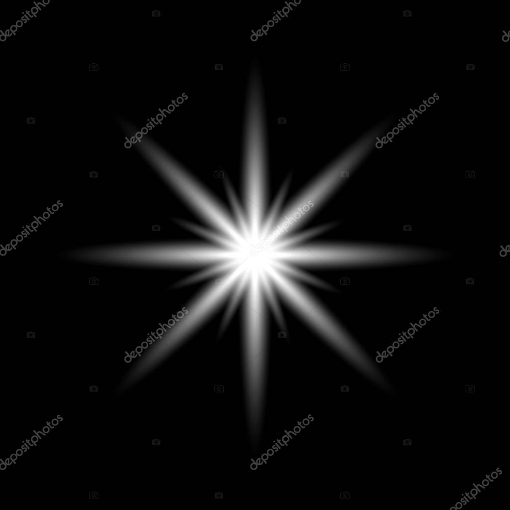 Transparent star for christmas isolated on black backgroun