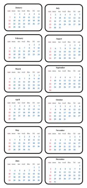 Takvim 2018 şablon basit planlayıcısı vektör tasarımı