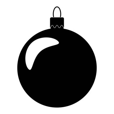 Noel ağacı üzerinde beyaz ba izole için basit önemsiz şey siluet