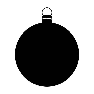 Noel ağacı üzerinde beyaz ba izole için basit önemsiz şey siluet