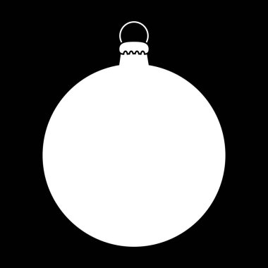 Noel ağacı üzerinde siyah backg izole için basit önemsiz şey anahat