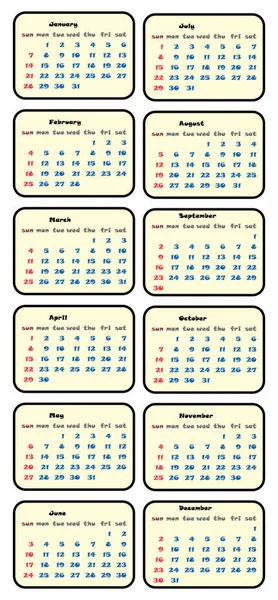 日历2018模板简单规划器矢量设计 — 图库矢量图片
