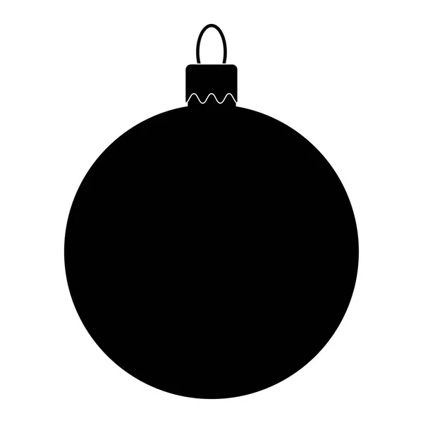 Simple Bauble silhouette for christmas tree isolated on white ba — Stock Vector