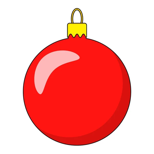 Simple Bauble para árbol de Navidad aislado sobre fondo blanco — Vector de stock