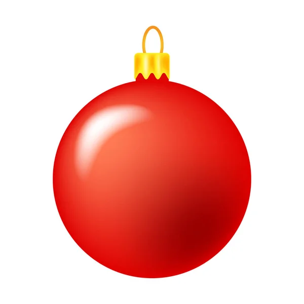 Bauble simples para árvore de Natal isolado no fundo branco — Vetor de Stock