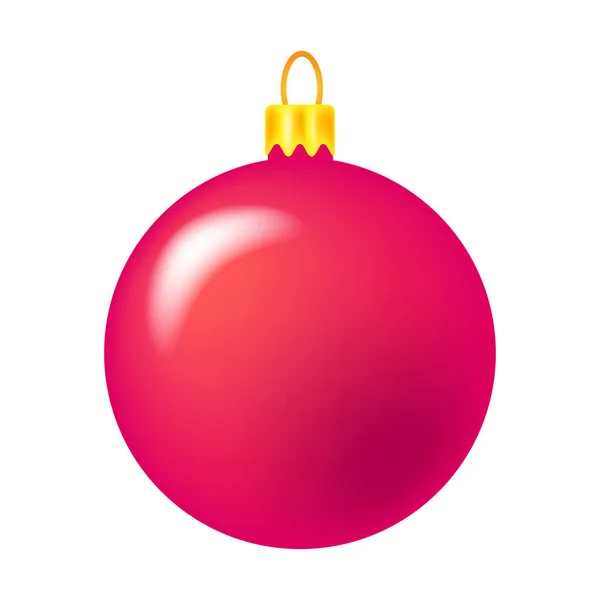 Bauble simples para árvore de Natal isolado no fundo branco — Vetor de Stock