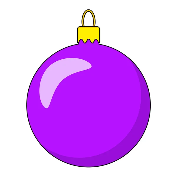 Bauble simple pour arbre de Noël isolé sur fond blanc — Image vectorielle