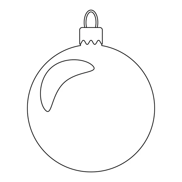 Semplice profilo Bauble per albero di Natale isolato su dorso bianco — Vettoriale Stock
