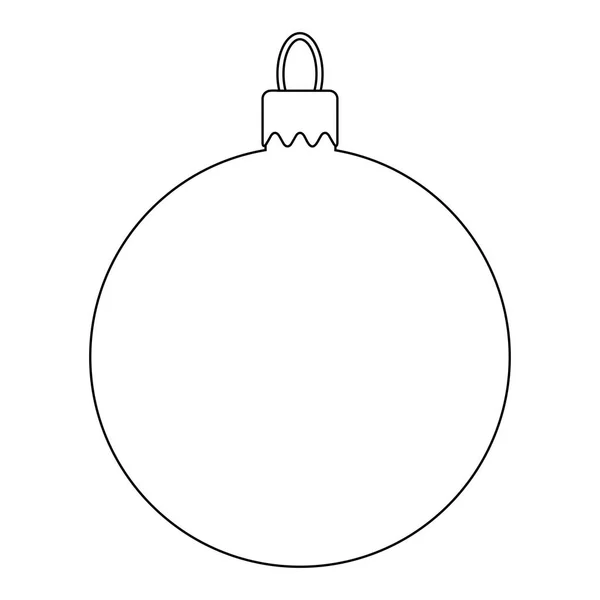 Esquema simple de Bauble para árbol de navidad aislado en respaldo blanco — Vector de stock