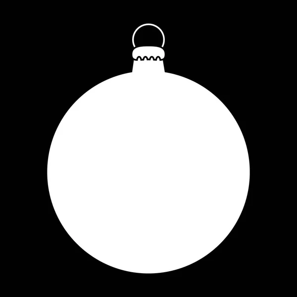 Esquema simple de Bauble para árbol de Navidad aislado en backg negro — Vector de stock