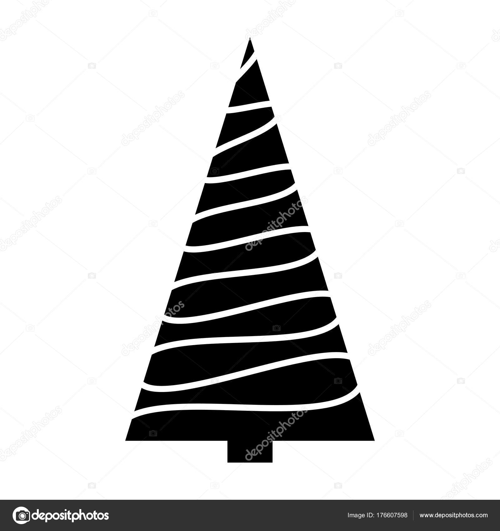 Disegno Semplice Sagoma Di Albero Di Natale Isolato Su