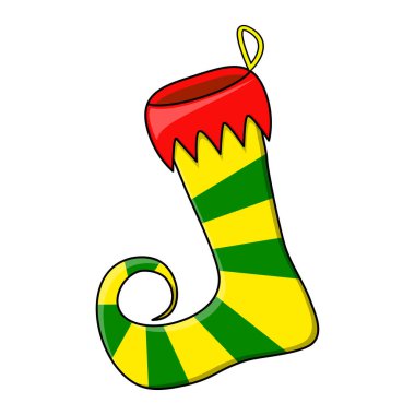 Elf ayakkabı çizgili izole üzerinde beyaz arka planı Tasarla