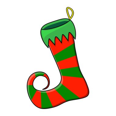 Elf ayakkabı çizgili izole üzerinde beyaz arka planı Tasarla