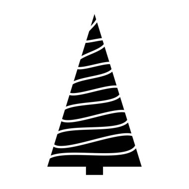 Noel ağacı basit siluet tasarım üzerinde beyaz backgr izole