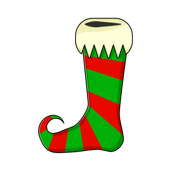 Diseño de rayas de zapato elfo aislado sobre fondo blanco — Vector de stock