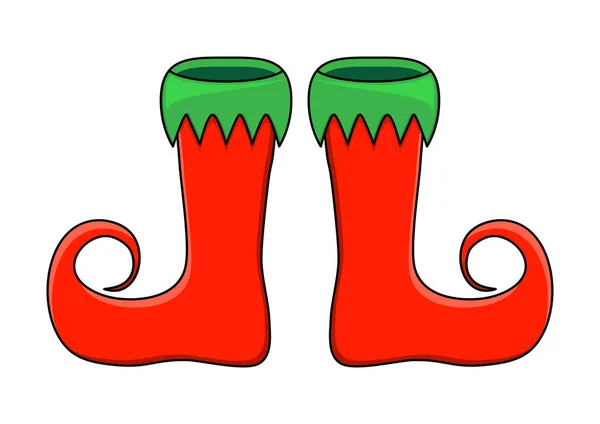 Elfe chaussures paire conception isolé sur fond blanc — Image vectorielle