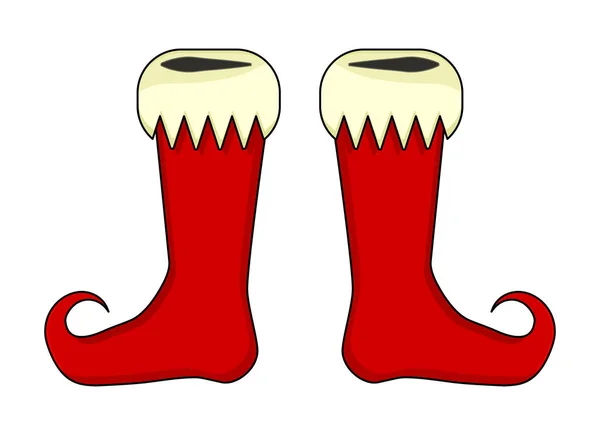 白色背景下的 Elf 鞋对设计 — 图库矢量图片