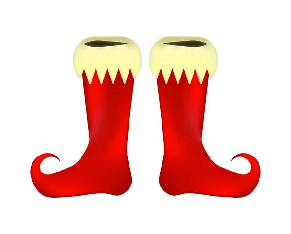 Elfe chaussures paire conception isolé sur fond blanc — Image vectorielle