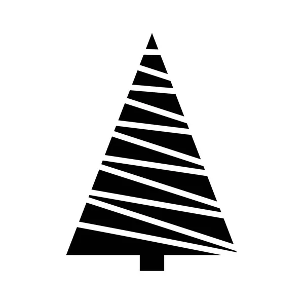 Albero di Natale design semplice silhouette isolato su dorso biancogr — Vettoriale Stock