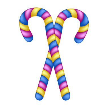 Şeker kamışı çifti üzerinde beyaz adam izole Noel tasarımı için