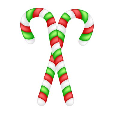 Şeker kamışı çifti üzerinde beyaz adam izole Noel tasarımı için