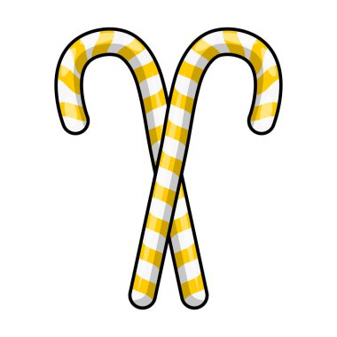 Şeker kamışı çifti üzerinde beyaz adam izole Noel tasarımı için