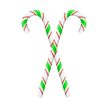 Şeker kamışı çifti üzerinde beyaz adam izole Noel tasarımı için