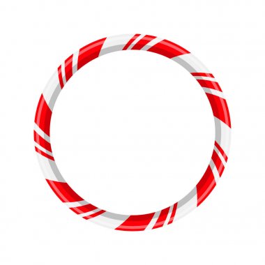 Şeker kamışı daire kare beyaz b izole Noel tasarımı için