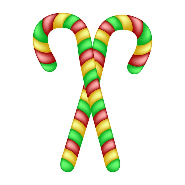 Candy cane paar voor Kerstmis ontwerp geïsoleerd op een witte pagina — Stockvector