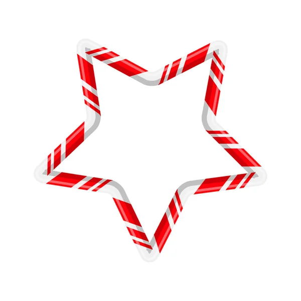Candy cane star para design de Natal isolado em backgroun branco —  Vetores de Stock