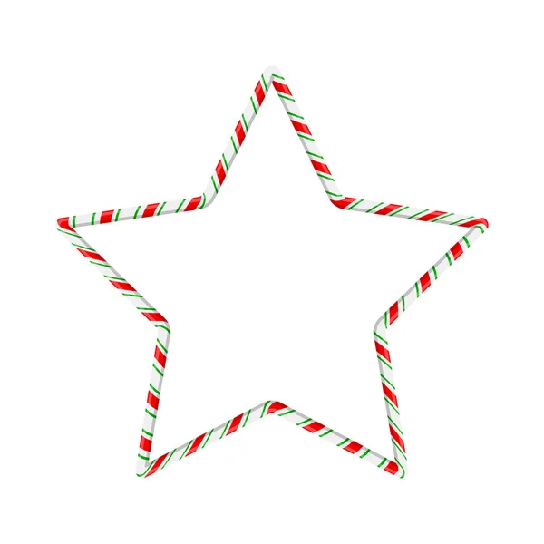 Candy cane star for christmas design isolated on white backgroun — Stock Vector