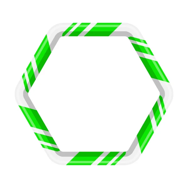 白の表現が上分離されてクリスマス デザインのキャンディー杖の六角形 — ストックベクタ