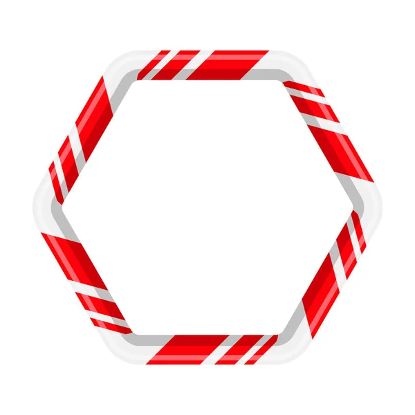 Candy cane šestiúhelník pro vánoční design izolovaných na bílém pozadí — Stockový vektor