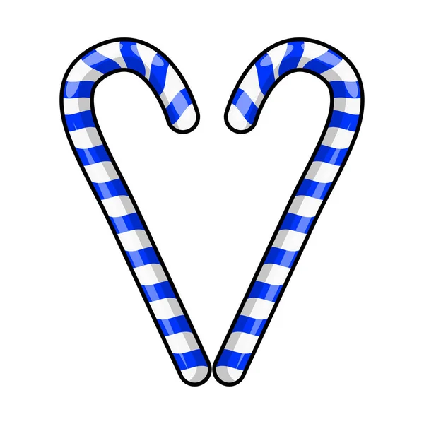 Corazón de bastón de caramelo para el diseño de Navidad aislado en el fondo blanco — Vector de stock