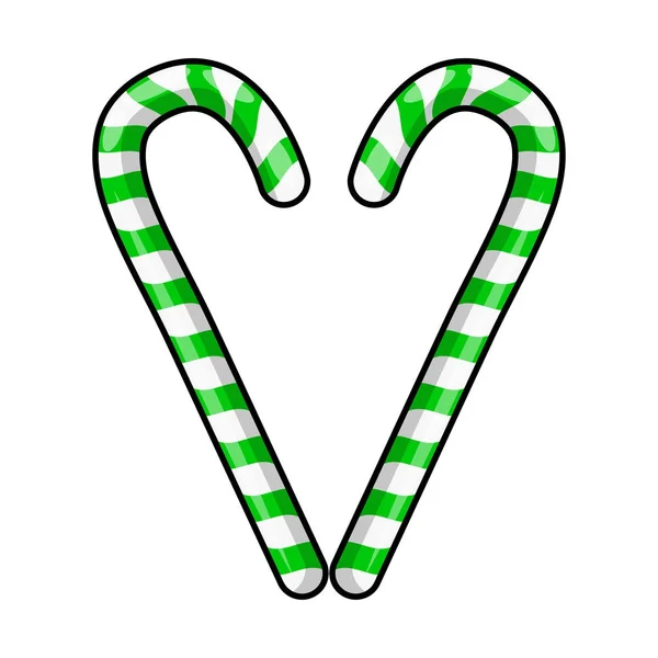 Candy cane hart voor Kerstmis ontwerp geïsoleerd op witte CHTERGRO — Stockvector