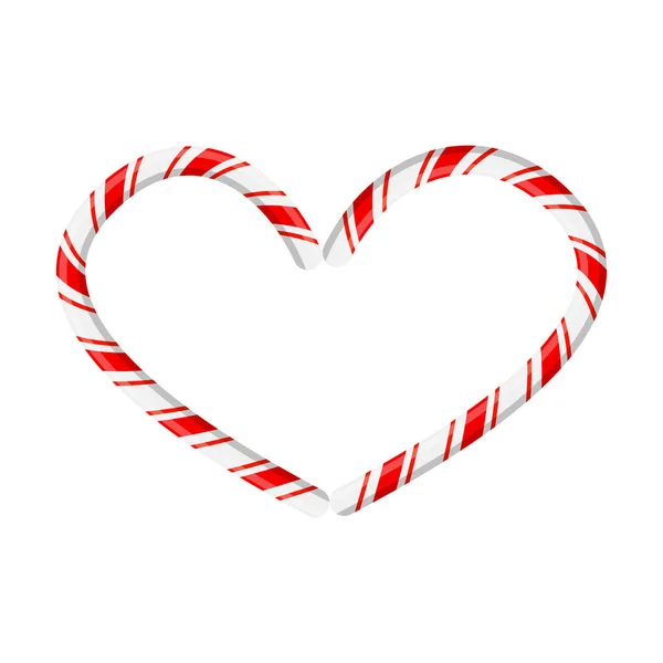 Candy cane hart voor Kerstmis ontwerp geïsoleerd op witte CHTERGRO — Stockvector