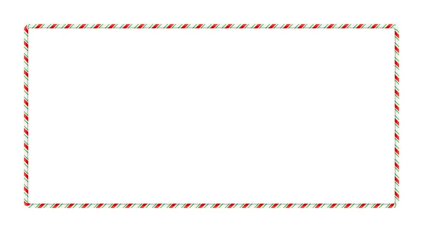 क्रिसमस डिजाइन के लिए कैंडी रस्सी फ्रेम सीमा सफेद बी पर अलग — स्टॉक वेक्टर
