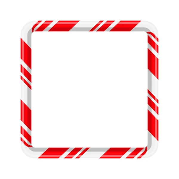 크리스마스 디자인 흰색 b에 고립 된 사탕 지팡이 프레임 테두리 — 스톡 벡터