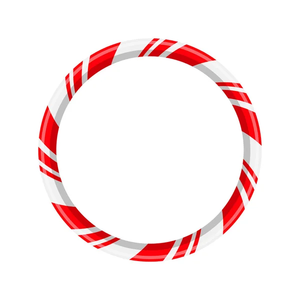 Zuckerstangen Kreis Rahmen für Weihnachten Design isoliert auf weißem b — Stockvektor