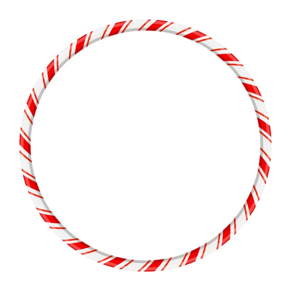 Candy cane circle frame for christmas design isolated on white b — Stock Vector