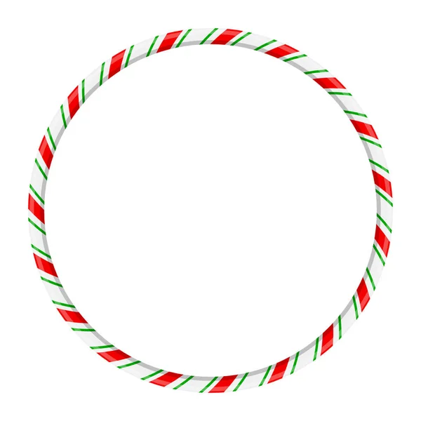 Candy cornice cerchio di canna per il design di Natale isolato su b bianco — Vettoriale Stock