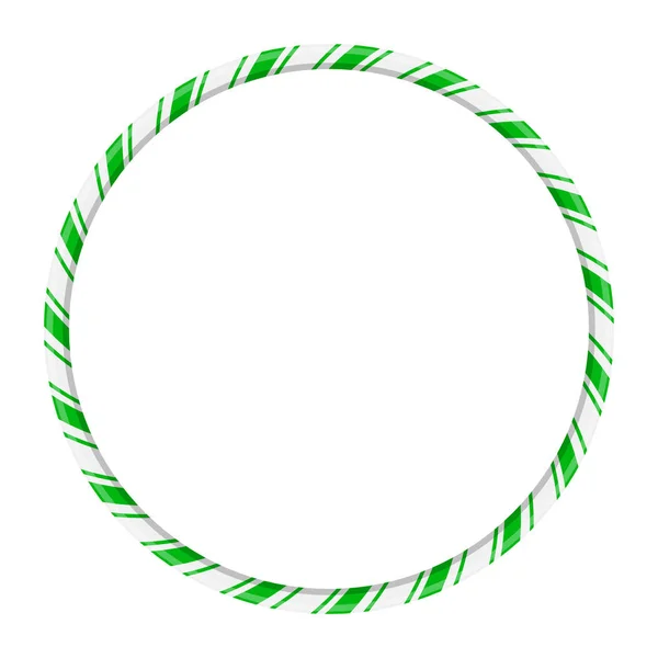 Candy cane koło ramki dla christmas design na białym tle na biały b — Wektor stockowy