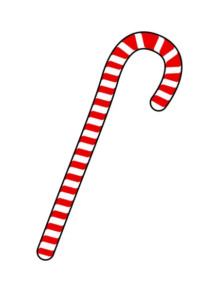 Bastón de caramelo para el diseño de Navidad aislado sobre fondo blanco — Vector de stock